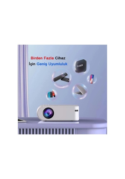 Projeksiyon Cihazı P62 Full Hd Destekli Wifi & İos & Android Cep Tel Yansıtma Mini