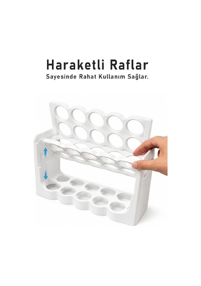 Reoona 30 Bölmeli Yumurta Kutusu 3 Katlı Yumurtalık Buzdolabı Organizeri Saklama Kabı G-771 Metal