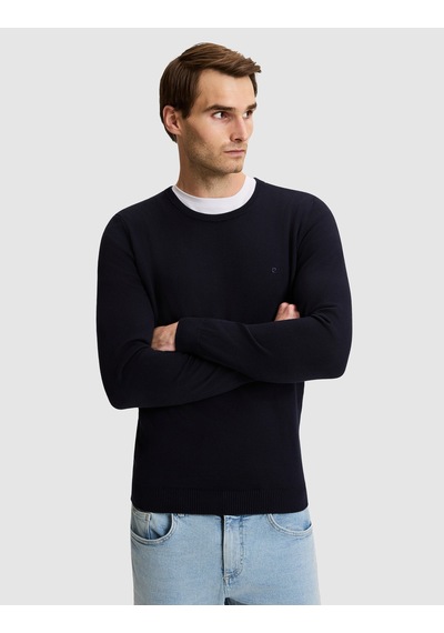 Pierre Cardin Lacivert Slim Fit Bisiklet Yaka Basic Triko Kazak 50331501-vr033