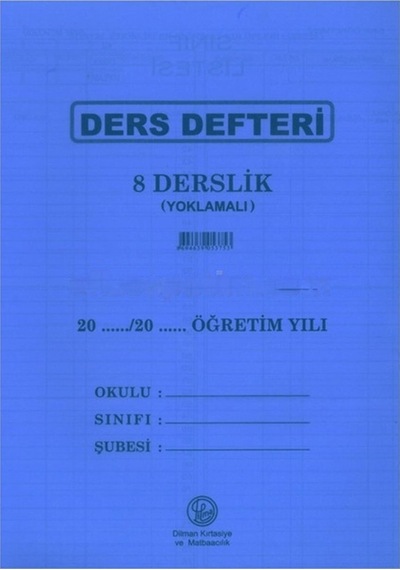 Dilman 8 Derslik Yoklamalı Ders Defteri