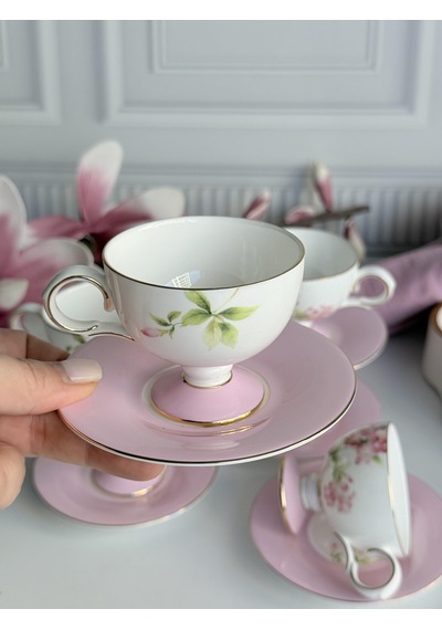 Türk Kahve Fincanı Blossom 6 Kişilik 12 Parça Renkli
