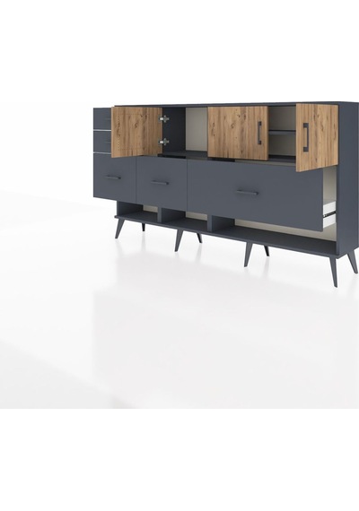 Arges Konsol 3 Raflı 5 Çekmeceli 3 Kapaklı 176x30x99 Antrasit-çam/antrasit Atlas Çam/antrasıt - Antrasıt Arges Konsol 3 Raflı 5 Çekmeceli 3 Kapaklı 176x30x99 Antrasit-çam/antrasit Atlas Çam/antrasıt - Antrasıt