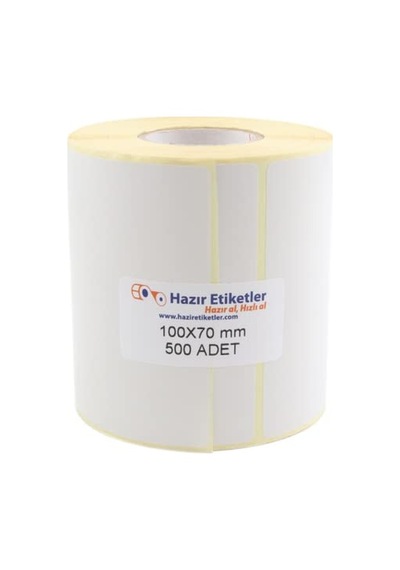 Kargo Etiketi Eko Termal Etiket 100mm X 70mm Ruloda 500 Adet 40mm Kuka Çapında Direk Termal Transfer Etiketi 1