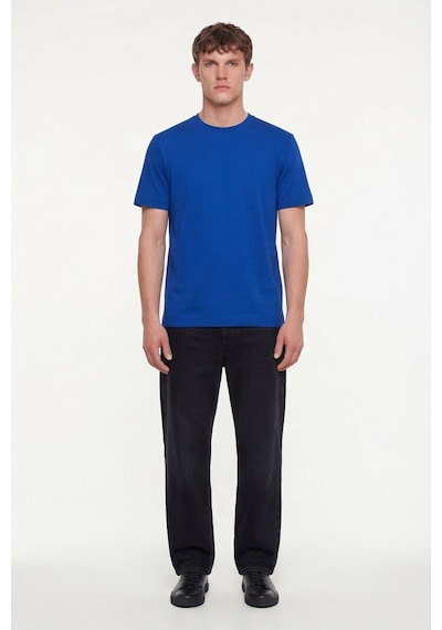 Sabri Özel Erkek Saks Mavi Normal Kesim Regular FitPamuk Dokuma Bisiklet Yaka Basic T-shirt Sabri Özel Erkek Saks Mavi Normal Kesim Regular FitPamuk Dokuma Bisiklet Yaka Basic T-shirt
