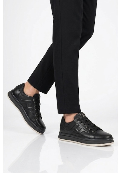 Voyager Siyah Hakiki Deri Erkek Casual Sneaker Memory Taban Premium Casual Ayakkabı M030 M