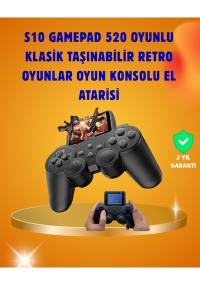 Çocuklar Ve Yetişkinler İçin Uygun 500 Oyunlu Taşınabilir Mini Retro El Konsolu