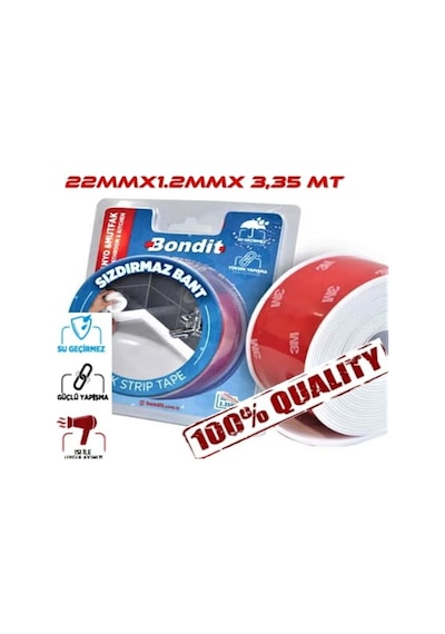 Bondit Su Sızdırmazlık Bandı 2,2Mmx1,2Mmx3,35 Metre Banyo Ve Eyve
