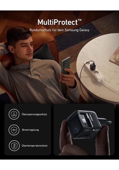313 Gan Usb-c Şarj Cihazı 45w, Samsung Süper Hızlı Şarj 2.0 Destekli, Multiprotect Koruması,%30 Daha Küçük
