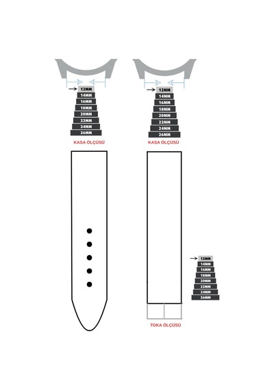 22mm Açık Kahve Taba Renk Crazy Hakiki Deri Saat Kordonu - Toka Ölçü 22mm Çok Renkli