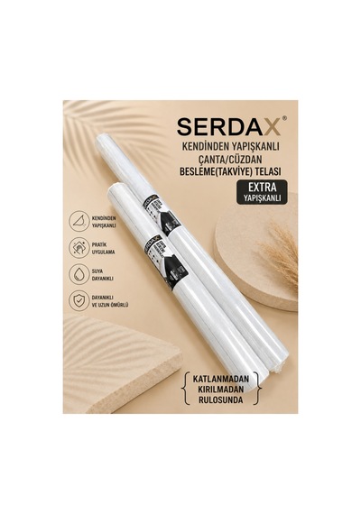 Serdax Extra Kendinden Yapışkanlı Çanta/cüzdan Besleme Takviye Telası Astarı Siyah 70cmx200cm Siyah Siyah
