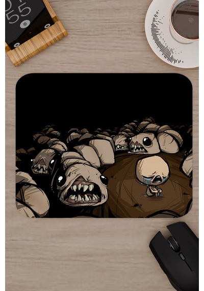 Binding Of Isacc Kaymaz Dikişli Kauçuk Oyuncu Mousepad V4 - 22x18 Gaming Mouse Pad Fare Altlığı
