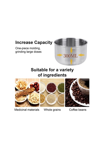 Ambition Mini Elektrikli Kahve Öğütücü Ev Kullanımı 300ml Gıda