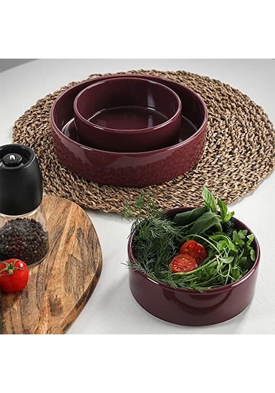 Mürdüm Stackable Salata/çerez Seti 3 Parça Açık Mavi