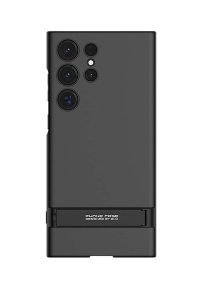 Galaxy S24 Ultra Kılıf Uzaklarda Arama Kamera Korumalı Dikey Standlı Ays Kılıf Siyah