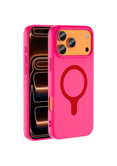 Apple İphone 17 Pro Max Kılıf M-safe Şarj Özellikli Zore Aris Silikon Kapak Koyu Pembe