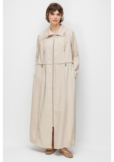 Bihan Store Kadın Polo Yaka Fermuarlı Kap Y26-261520 - Taş