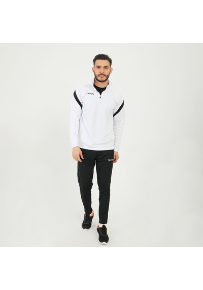 Tryon Beyaz - Siyah Erkek Futbol Kamp Sweat Kamp Eşofman Evo Pro 001