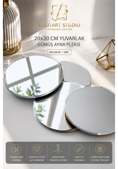 1 Bir Adet 20x20 Cm Yuvarlak Gümüş Pleksi Dekoratif Hafif Pleksi Modern Duvar Dekoru Oval Form Pleksi Gümüş Renk Modern Ev Dekorasyonu Gümüş Gümüş