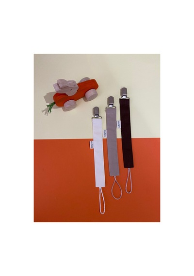 3'lü Set Bebek Emzik Askısı %100 Pamuk - Kahve - Camel - Ekru