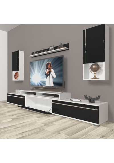 Decoraktiv Ekoflex 270ta Mdf Tv Ünitesi Tv Sehpası Beyaz - Siyah