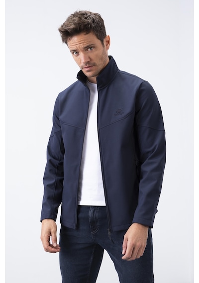 Tommylife Tommy Life Lacivert Fermuarlı Dik Yaka Su Ve Rüzgar Geçirmez Softshell Erkek Mont - 88050 Lacivert
