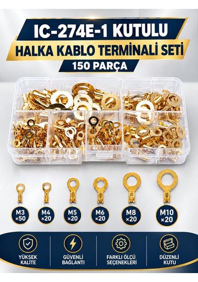 150 Parça Halka Kablo Terminali Seti
