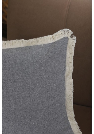 Dnc Home Tekstil Ndchome Gri Püsküllü Kırlent Kırlent Kılıfı 43 X 43