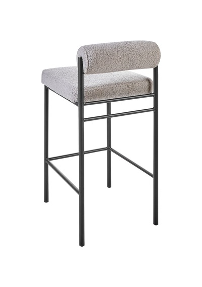 Amaya Gri Boucle 2'li Bar Sandalyesi Seti, 64 Cm Oturum, Şık Ve Konforlu Tasarım