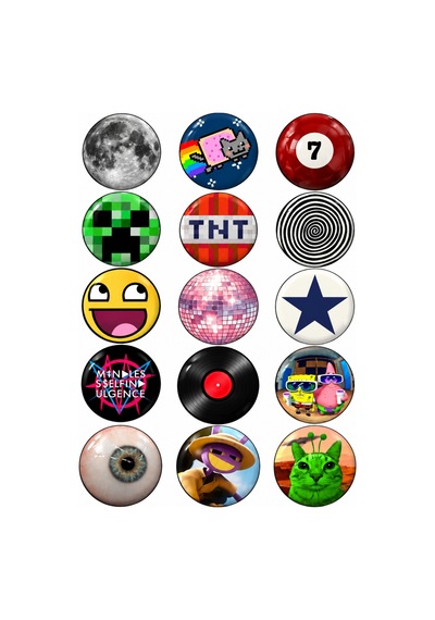 Minikutunuz 15 Li Trend Rozet Seti Karışık Popüler Tasarımlar Sticker Hediyeli İğneli Yaka & Çanta Rozeti Diğer