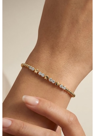 Valmont Accessories Xuping 14k Kaplama 17+2 Cm Ayarlanabilir Yıldız Detaylı Taşlı Kadın Çelik Bileklik Altın Valmont Accessories Xuping 14k Kaplama 17+2 Cm Ayarlanabilir Yıldız Detaylı Taşlı Kadın Çelik Bileklik Altın