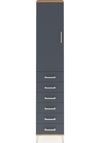 Arges Dolap 3 Raflı 6 Çekmeceli Tek Kapaklı 44x30x221 Çam-ant... Çam