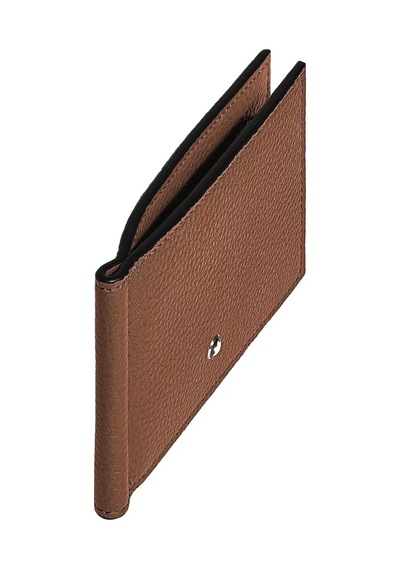Mont Blanc Montblanc Grain Deri Para Klipsli 6 Bölmeli Cüzdan 221400 Kahverengi
