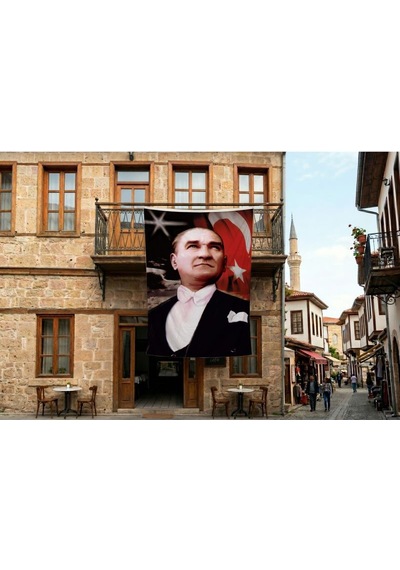 Ay Yıldızlı Bayrak Atatürk Portresi Poster Bayrak Premium Raşel Kumaş 300x450cm Ata15 Diğer