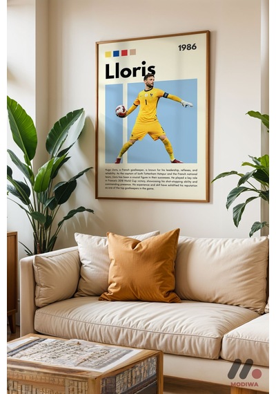 Lloris Futbol Posteri, Ahşap Çerçeveli Duvar Tablosu - Spor Severlere Hediye