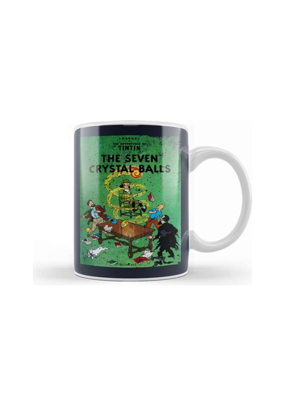 The Adventures Of Tintin The Seven Crystal Balls Vintage Style Cover Kupa Bardak Porselen Karışık