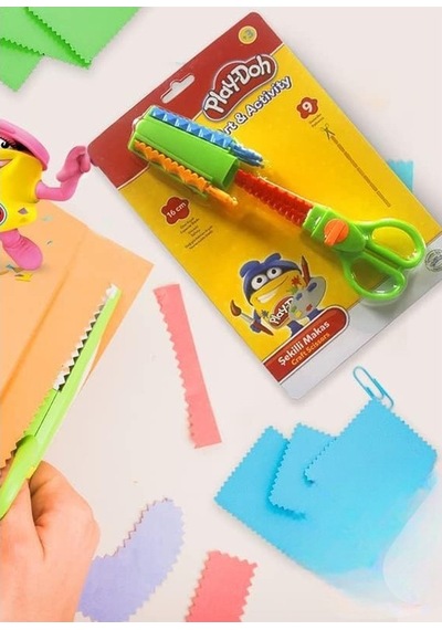 Şekilli Makas Plastik 9 Farklı Desen 1 Paket Değişebilen Desenli Tırtıklı Makas Güvenli Plastik Çocuk Şekil Makas Okul