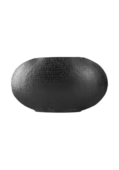 Porland Sia Siyah Oval Vazo 25cm Çok Renkli