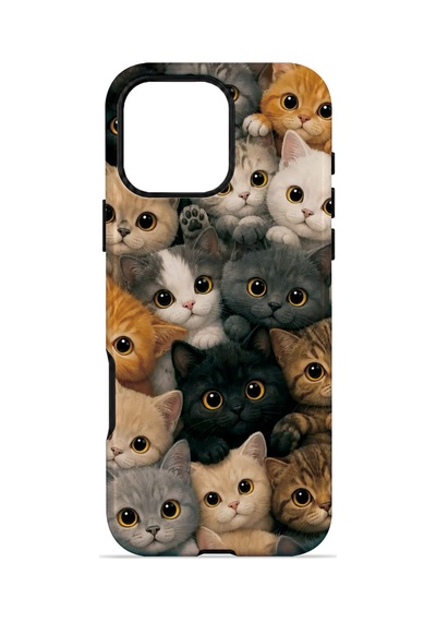 Velvoria Valestra Kedi Kalabalığı Apple Apple iPhone Uyumlu 16 Pro Max Darbe Korumalı Kılıf Valestra Select - Kedi Kalabalığı
