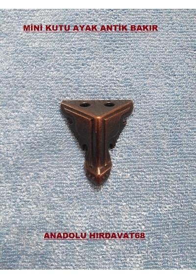 Anadoluhirdavat Dekoratif Mini Kutu Ayak Kelebek Ayak Oksit Bakır Renk 4 Adet