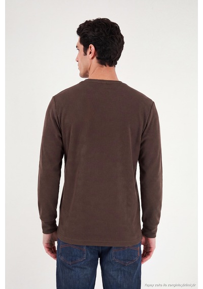 Buratti Pamuklu Bisiklet Yaka Normal Kalıp Basic Sweat Erkek Sweat 5905073 Kahve