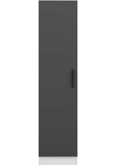 Minar Kale 1 Kapaklı Dolap Beyaz - Antrasit 190cm Çok Renkli