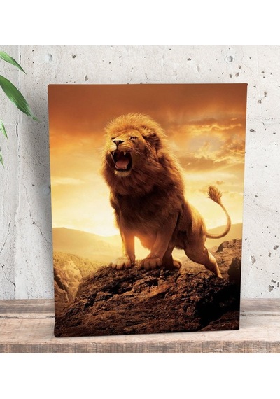 Bk Gift Lion Tasarımlı Dekoratif Mini Kanvas Tablo 15X20Cm-2 (551115711)