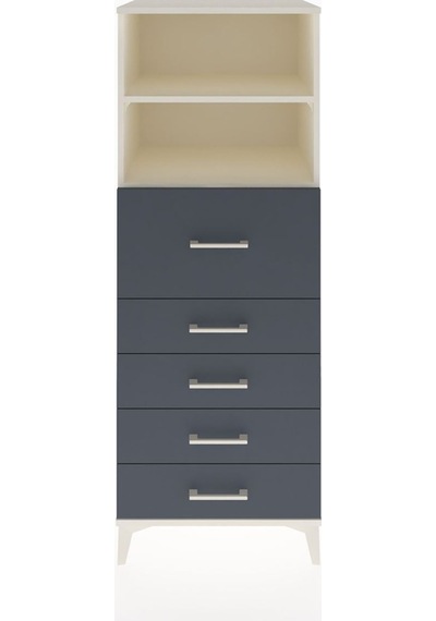 Hyperion Dolap 2 Raflı 5 Çekmeceli 60x44x163 Aytaşı-antrasit Aytaşı