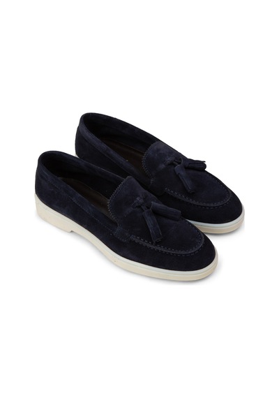 Deery Kadın Hakiki Süet Lacivert Püsküllü Loafer - 02040zlcvc01