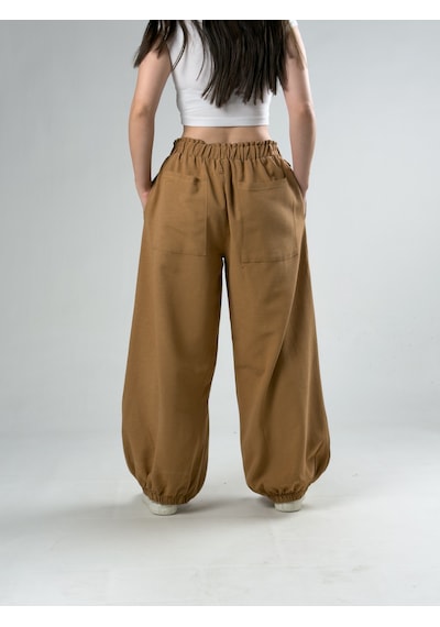 Cocopelli Kahverengi Kadın Oversize Pantolon Coc3175