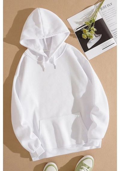 Be True Of Baskılı Sweatshirt Beyaz