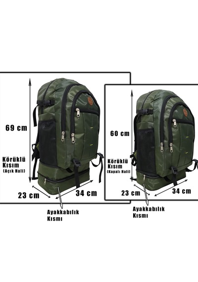 Season Mountaıner Kamp Çantası,büyük Boy,sırt Çantası,sırt Çantası,90 Litre Yeşil