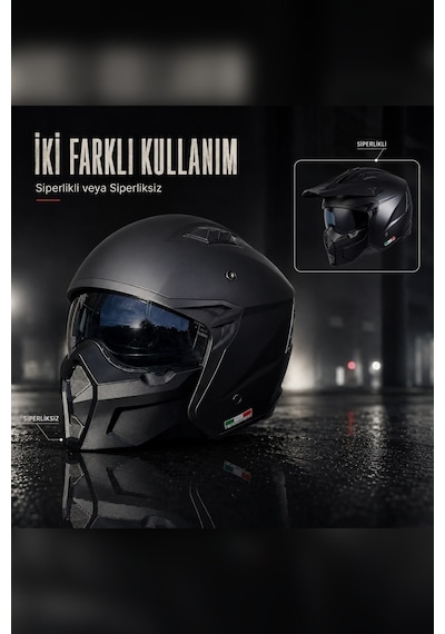 Sway Sw-x1 Seul Modüler Motosiklet Kask Siyah