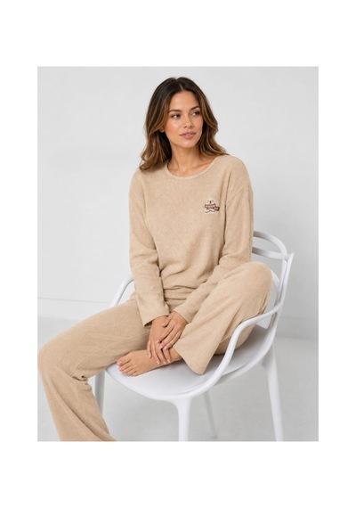 Pemilo Kadın 1250-4 Seul Raporlu Pijama Takımı VİZON