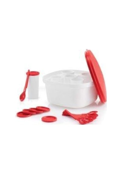 Tupperware Kırmızı Yoğurtçu 6 Bardak 6 Kaşık Yoğurt Çok Renkli